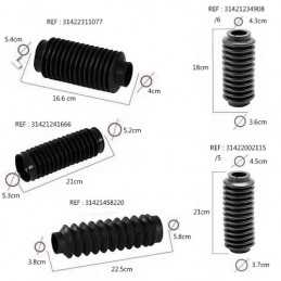 Paire de soufflets de fourche courts