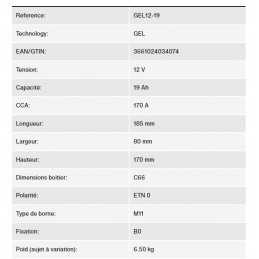 Batterie au gel R1200C/R1200RT