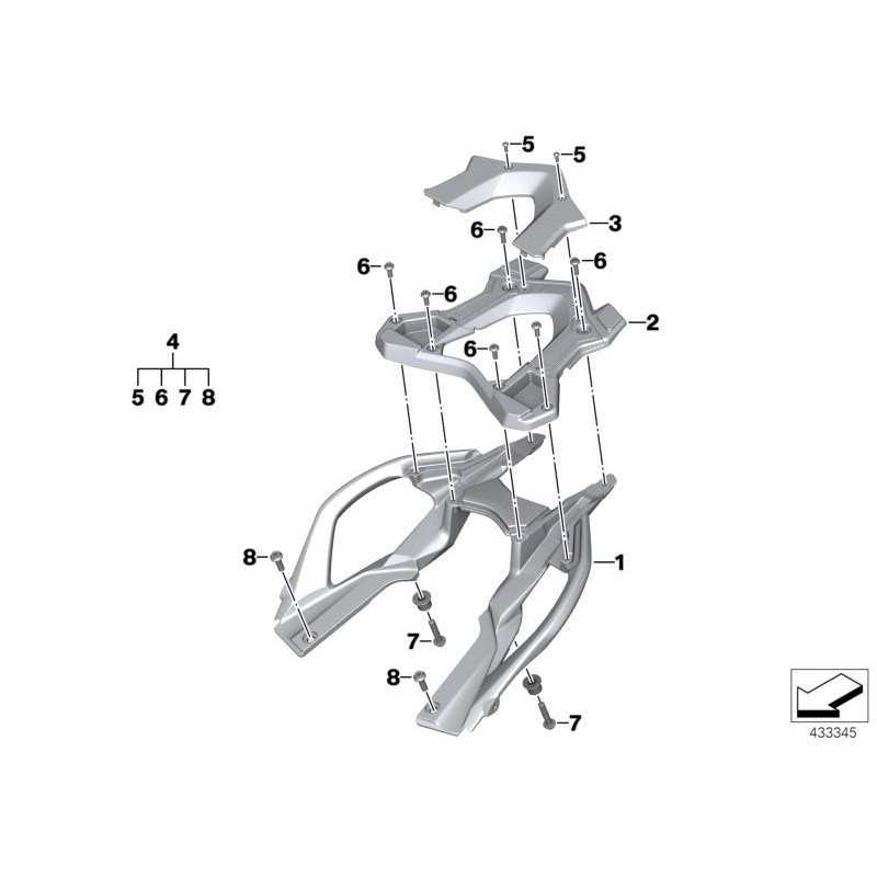 Porte-bagages partie inférieure R1200 # BMW Motos
