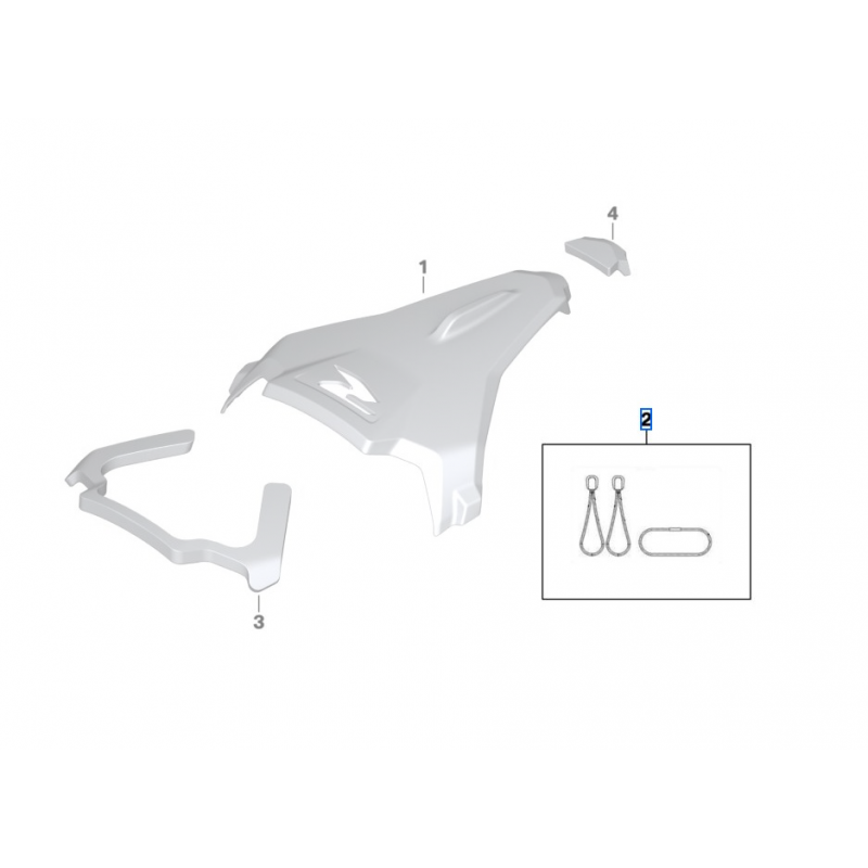 Jeu fixation recouvrement selle passager - 46639829095 - Pieces moto BMW