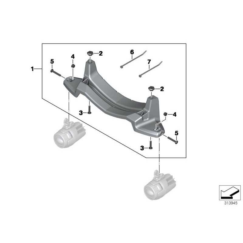 Jeu supports p. projecteurs add. à LED R1200 # BMW Motos
