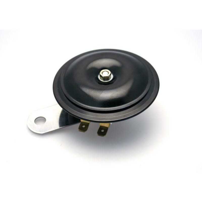 Avertisseur "klaxon" 12V noir rond | Pièce moto REF : BI440842