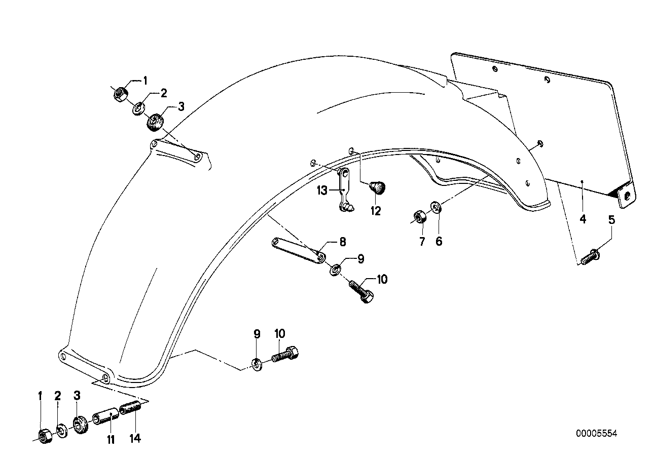 Arrière Garde-boue SupportING PARTS