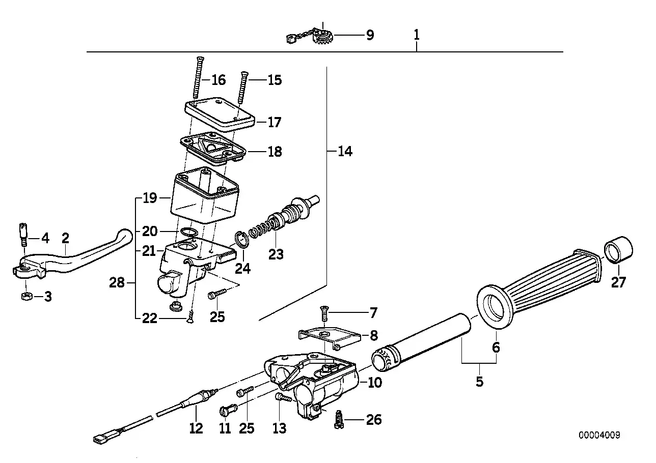 schéma BMW Vis de couvercle de maître cylindre - 07119928128