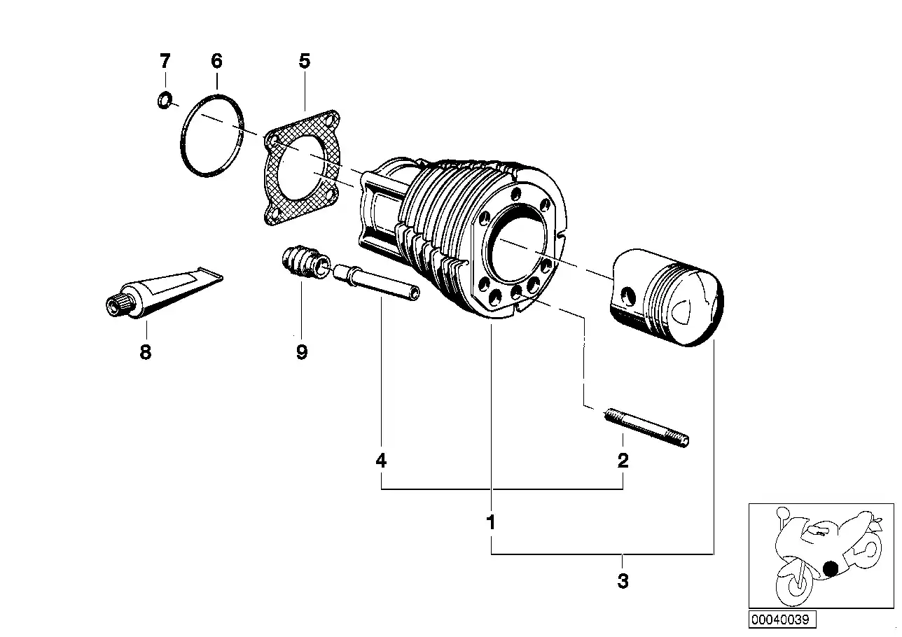 schéma BMW Joint d'embase de cylindre  alu pour gros fût (à partir de septembre 75) - 11111335650
