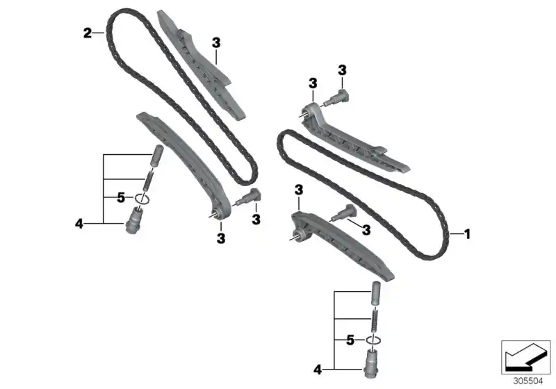Chaîne de distribution droite - 11318551938