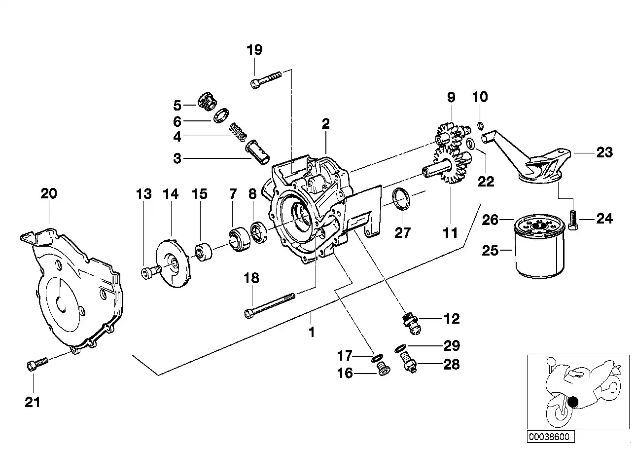 schéma BMW Arbre de pompe à huile/eau - 11411461793