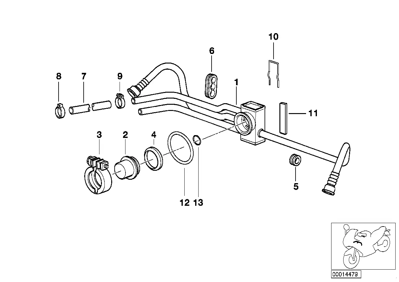 schéma BMW Collier de durit essence - 17121461500
