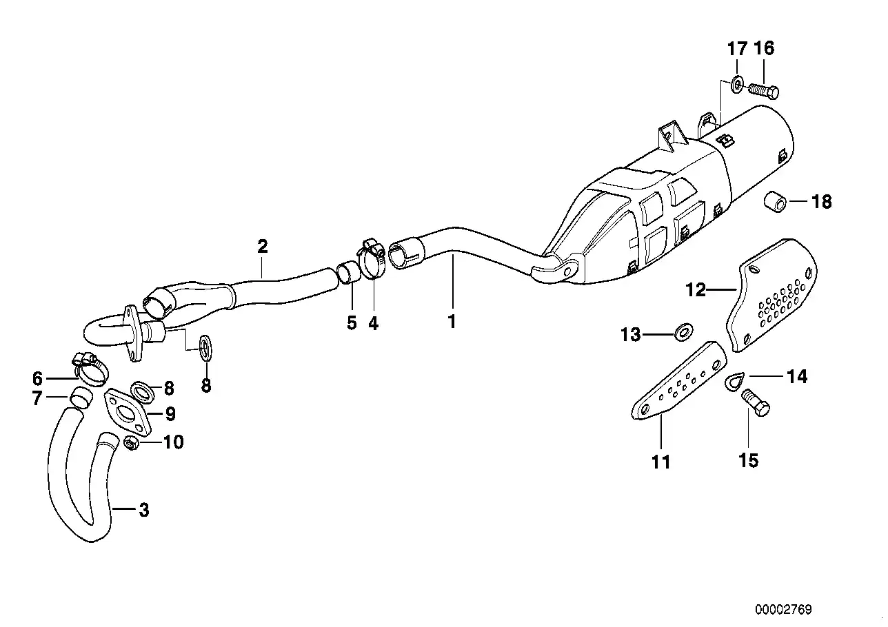 schéma BMW Joint de collecteur d'échappement/tube intermédiaire - 18112345037