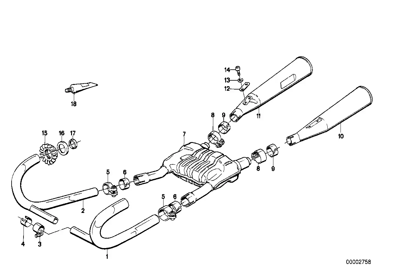 schéma BMW Joint de silencieux - 18212331955