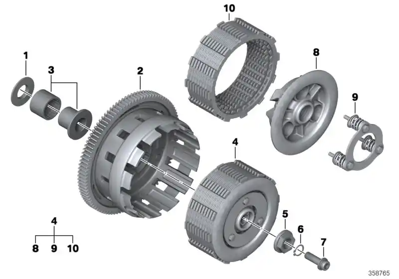 schéma BMW Ecrou à collet F750, F850, K1600 - 21218392359