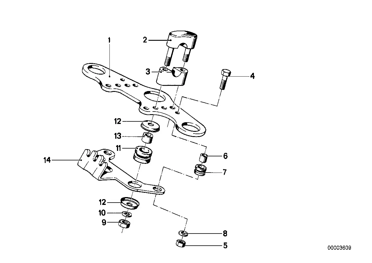 schéma BMW Pontet de fourche supérieur - 31421232511