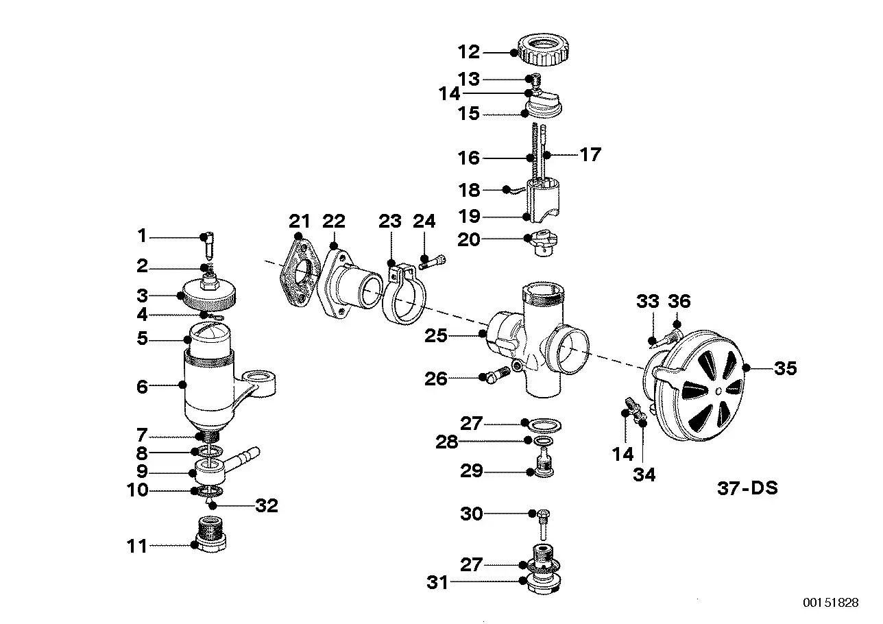 schéma BMW Ecrou à six pans K75, K100, R45, R60, R65, R75, R80, R50, R90, R100, R25, R26, R27 - 32731236644