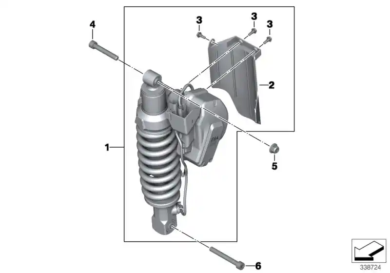 schéma BMW protecteur, jambe de suspension - 33537728948