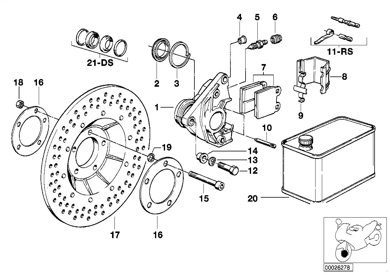schéma BMW Disque de frein R45, R65, R80, R100 - 34111236005