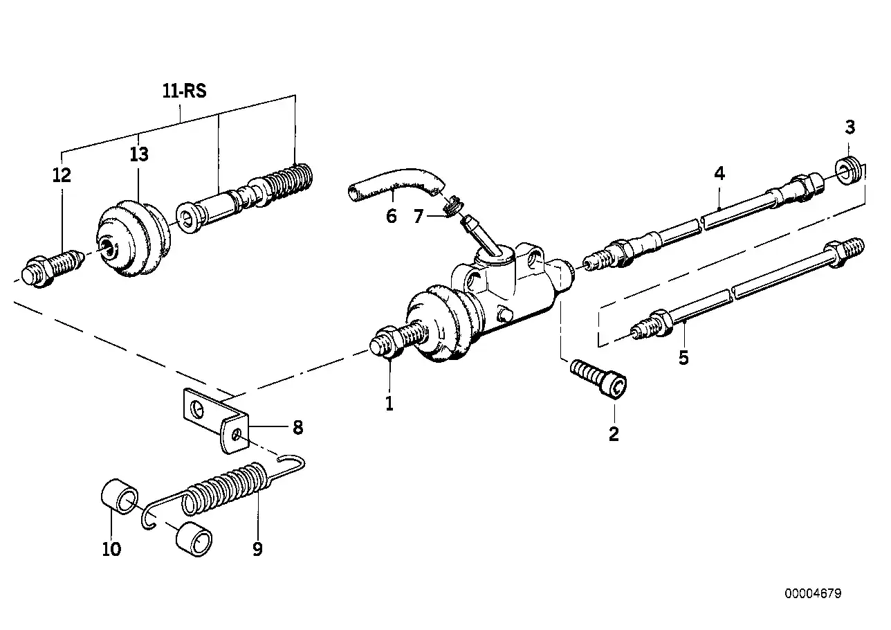 schéma BMW Kit réparation maître cylindre frein arrière D:13mm - 34311454438