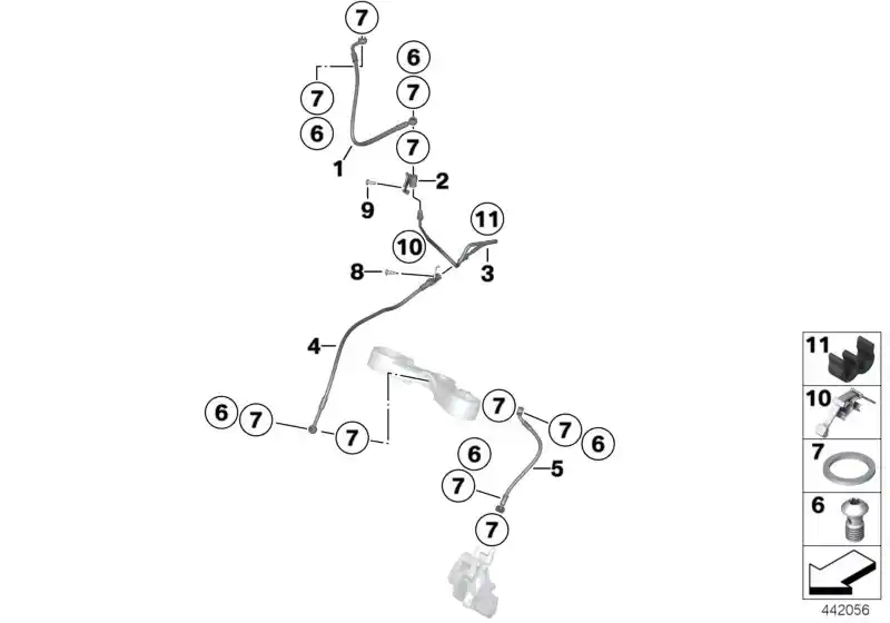 schéma BMW tuyau de frein avant - 34327726628