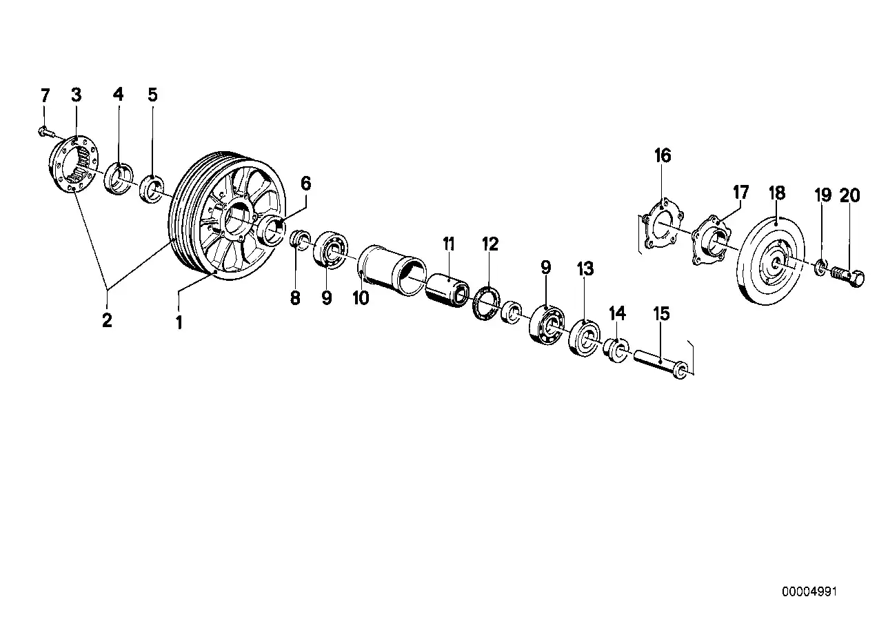 Moyeu de roue arriere R60,... - 36311232811