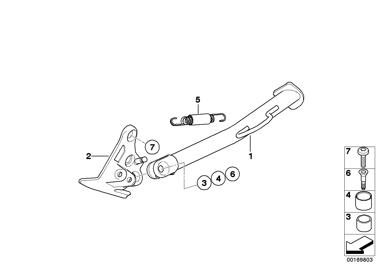 Béquille latérale courte F650 - 46537723023