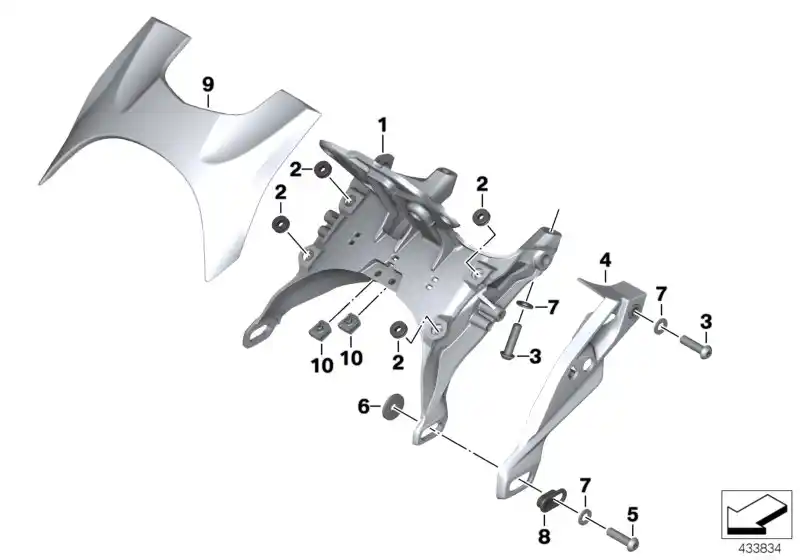 cache support combine droit - 46637721136