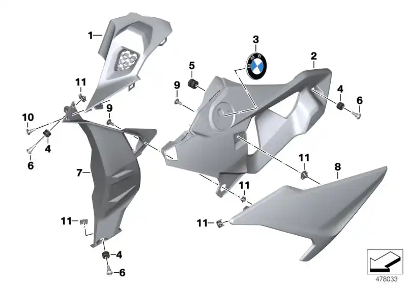schéma BMW support de plaque , droit - 46638560326