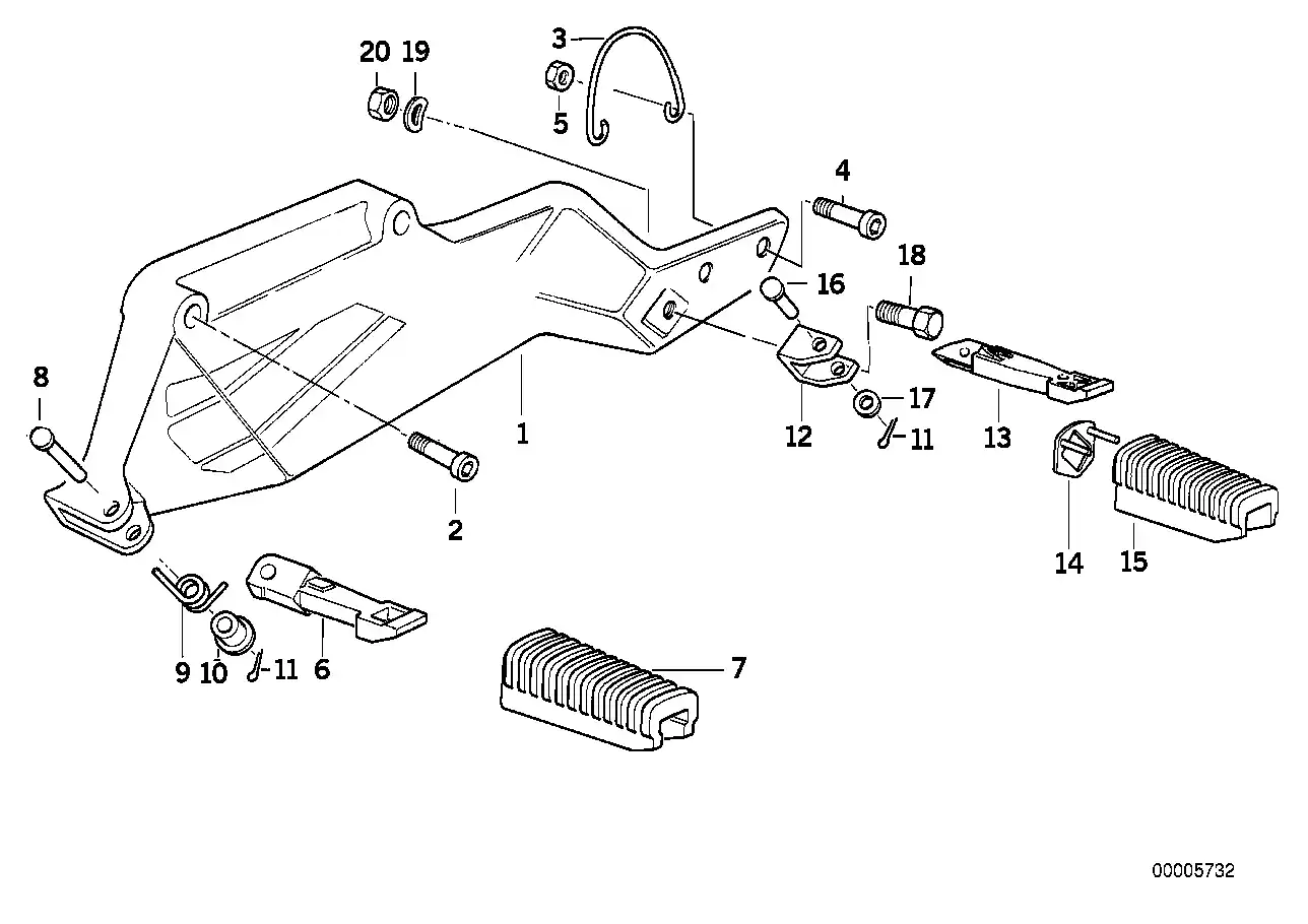 schéma BMW Support repose pied droit - 46712321242X
