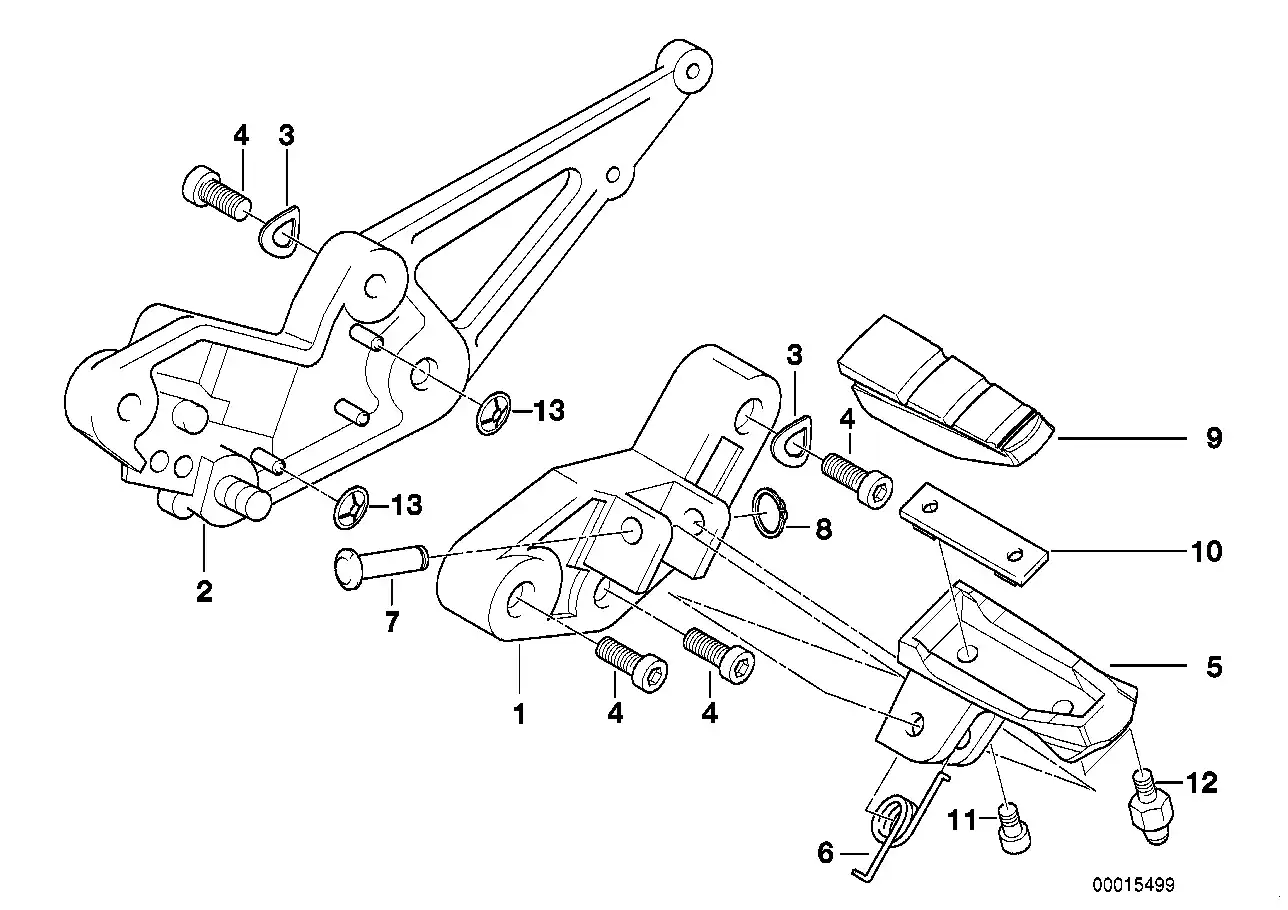 schéma BMW Repose-pied droite K1200 - 46717652012