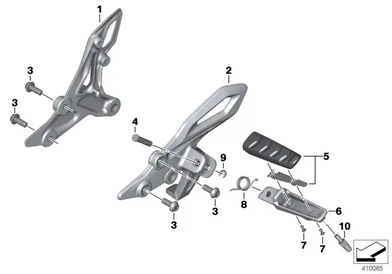 schéma BMW Repose-pied gauche F800, R1200, NINE-T - 46717700913