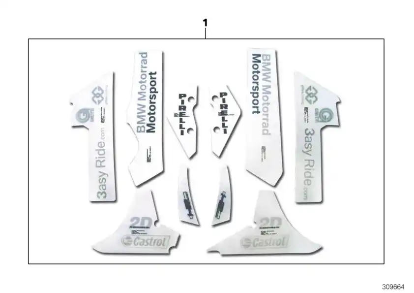 Jeu autocollants sponsors HP4 - 51148524555