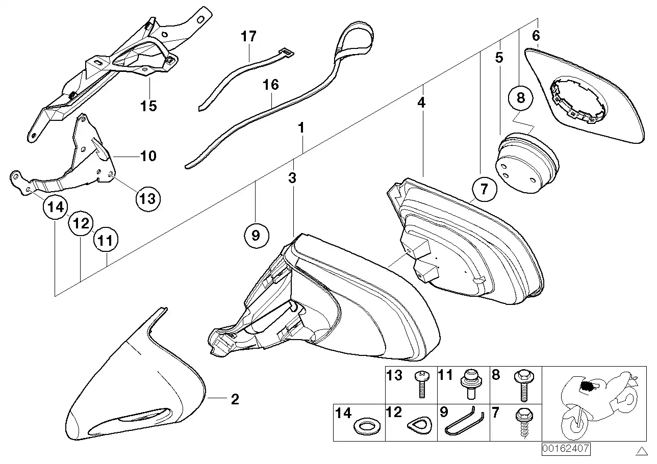 schéma BMW Rétroviseur gauche K1200 - 51167679903
