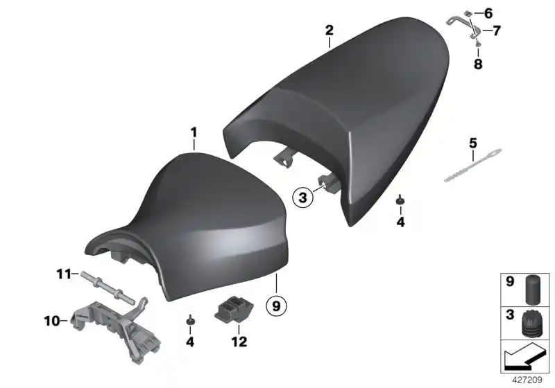 schéma BMW Siege avant basse R1200 - 52537683687