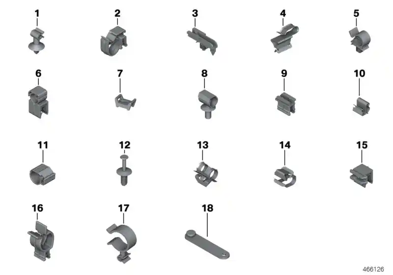 Clip tube ondulé R1200 - 61138535877