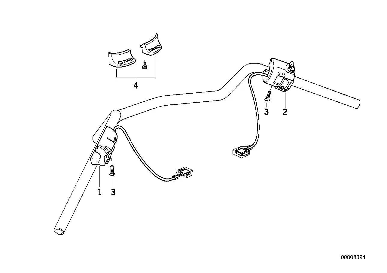 schéma BMW Comodo Gauche avec commande de pare-brise electrique - 61312306058