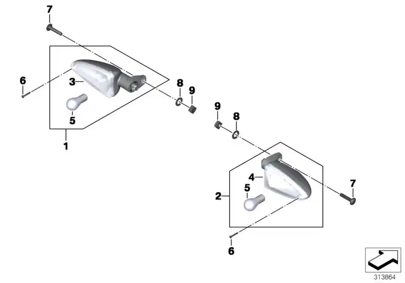 schéma BMW Clignotant blanc G650, S1000 - 63238534360