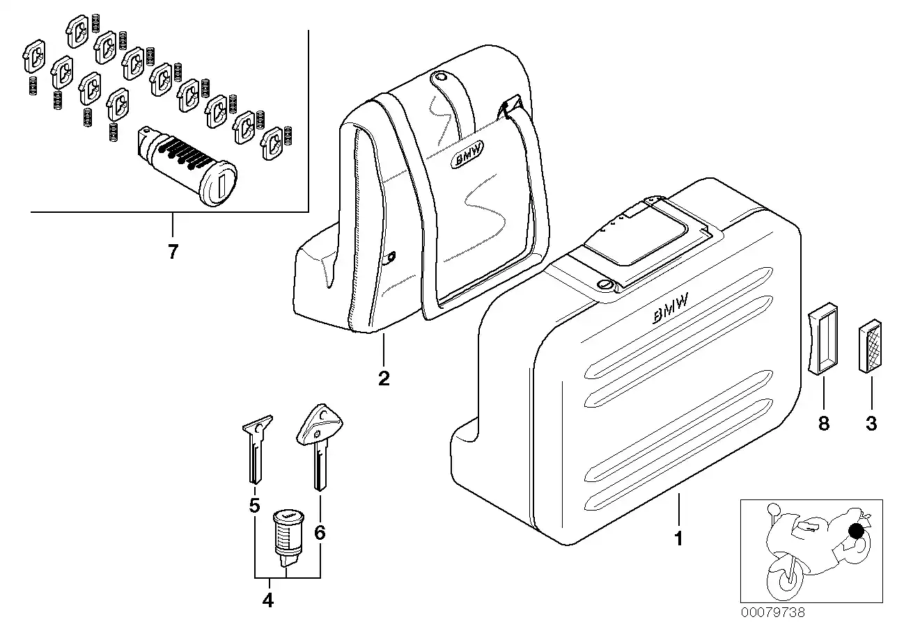 schéma BMW Sac intérieur p valise F650, G650 - 71607653339